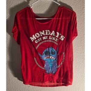 Disney Juniors XS Stitch Red Pajama top - Great Condition!